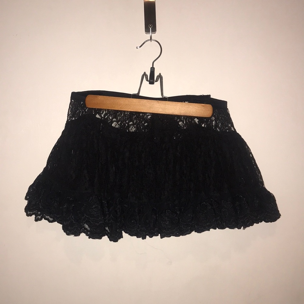 Black frilly lace tutu skirt